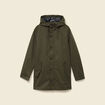 Parka d&eacute;perlante droite mi-longue vert kaki homme