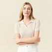 Pull manches courtes creme femme
