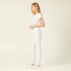 Jeans slim taille haute denim blanc femme