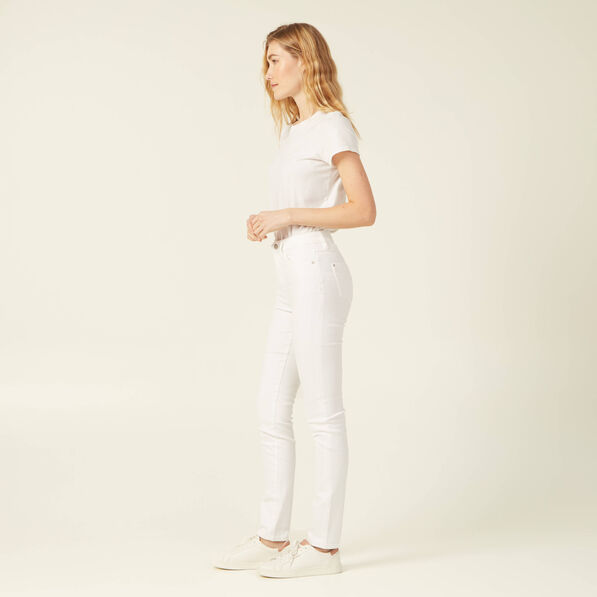Jeans slim taille haute denim blanc femme