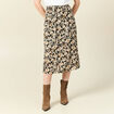 Jupe midi droite fendue noir femme