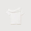 T-shirt ajust&eacute; manches courtes ecru femme