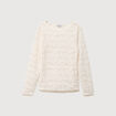Blouse droite col bateau dentelle ivoire femme
