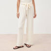 Pantalon loose avec ceinture creme femme