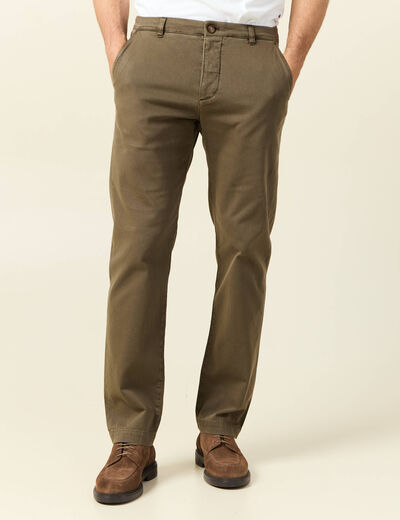 Pantalon chino straight camel homme