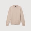 Pull droit col rond manches longues sable homme
