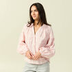 Blouse en coton &agrave; carreaux blanc femme