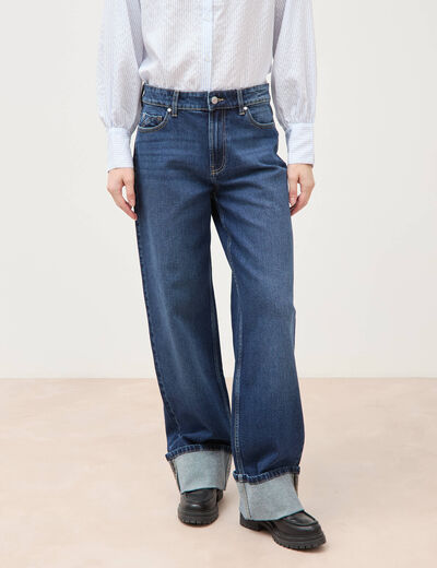 Jeans straight taille standard denim brut femme