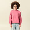 Sweat &agrave; capuche manches longues brillant mauve femme