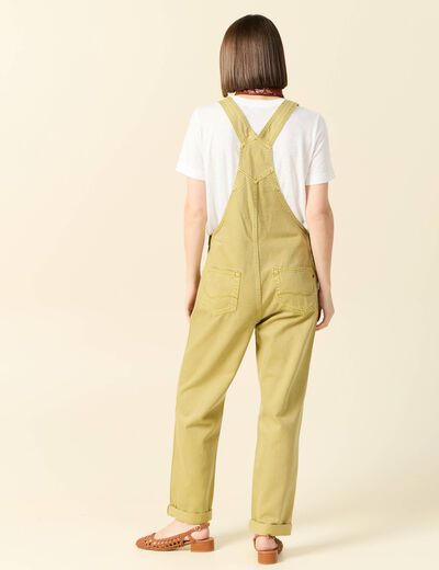 Salopette en jean vert olive femme