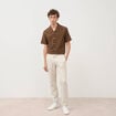 Chino coupe droite longueur 32 ecru homme