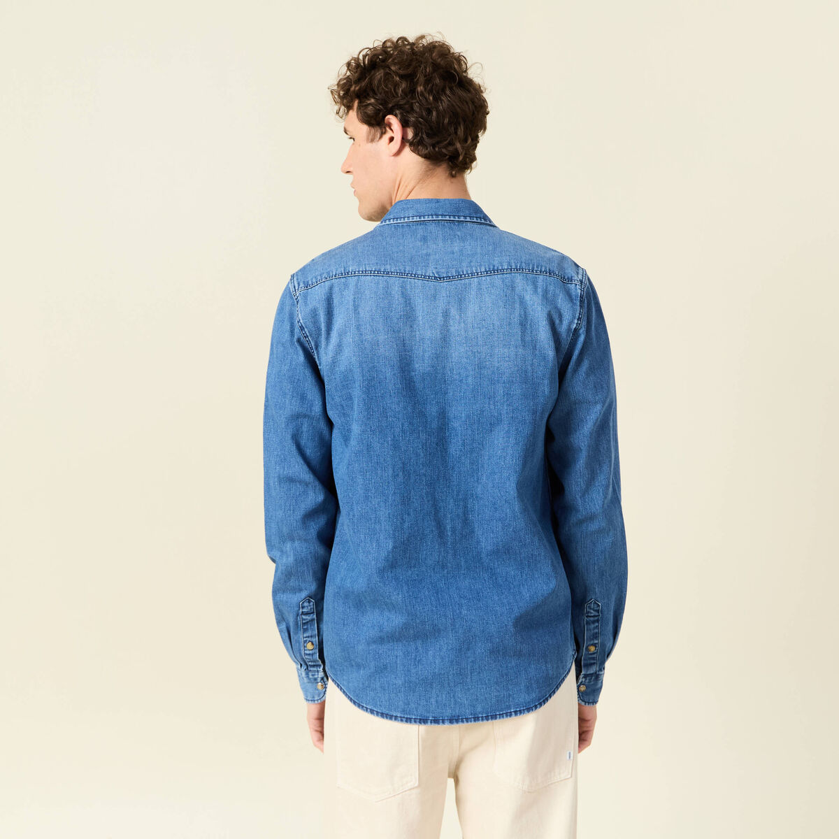 Chemise manches longues denim brut homme