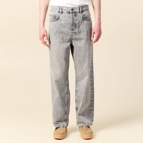 Jeans large 5 poches denim snow gris homme
