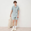 Short droit avec cordon vert clair homme