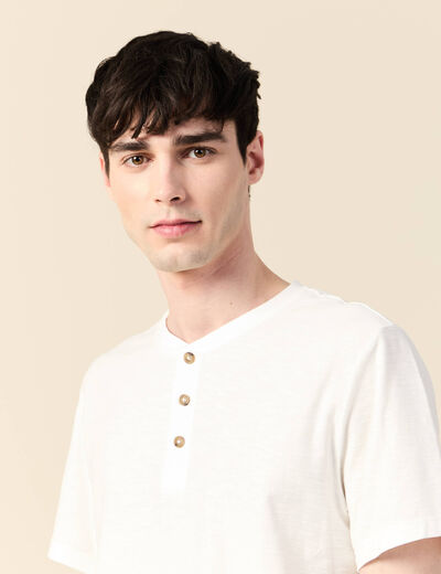 T-shirt manches courtes ecru homme