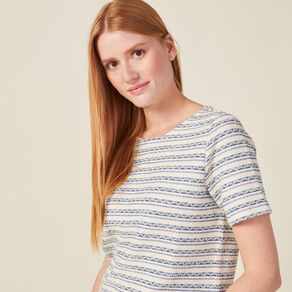 T-shirt manches courtes bleu foncé femme