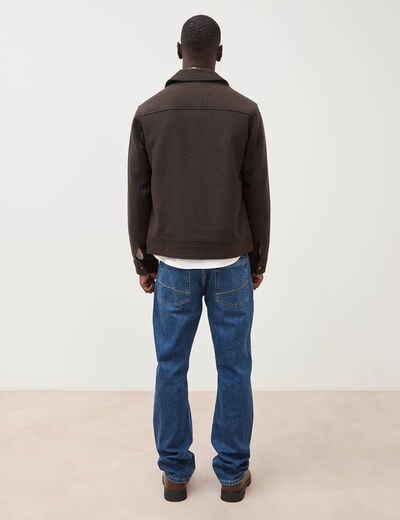 Veste oversize courte col classique marron homme