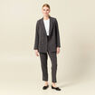 Veste blazer double boutonnage gris femme