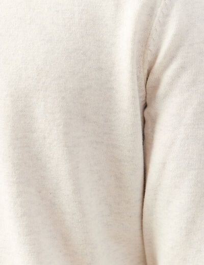 Pull droit court manches longues ecru homme
