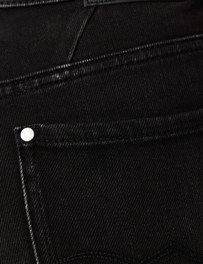 Jeans flare taille haute denim noir femme
