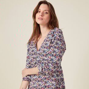 robe longue eco responsable bleu marine femme Robe longue éco-responsable bleu marine femme