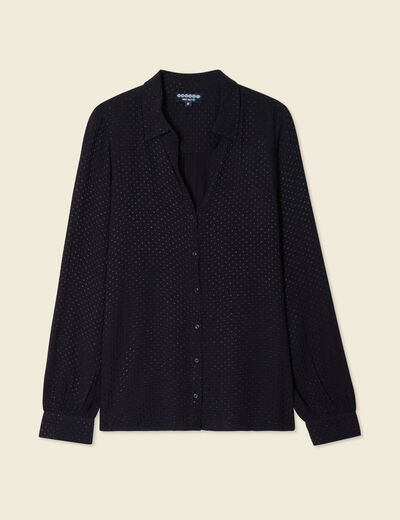 Chemise manches longues noir femme