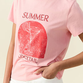 t shirt manches courtes rose femme T-shirt manches courtes rose femme