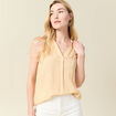Blouse sans manches jaune paille femme