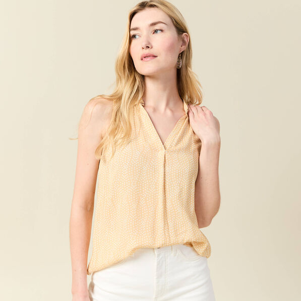 blouse sans manches jaune paille femme Blouse sans manches jaune paille femme