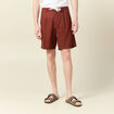Bermuda droite &agrave; coulisse marron cognac homme