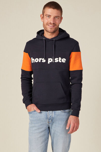 Sweat à capuche bleu marine homme