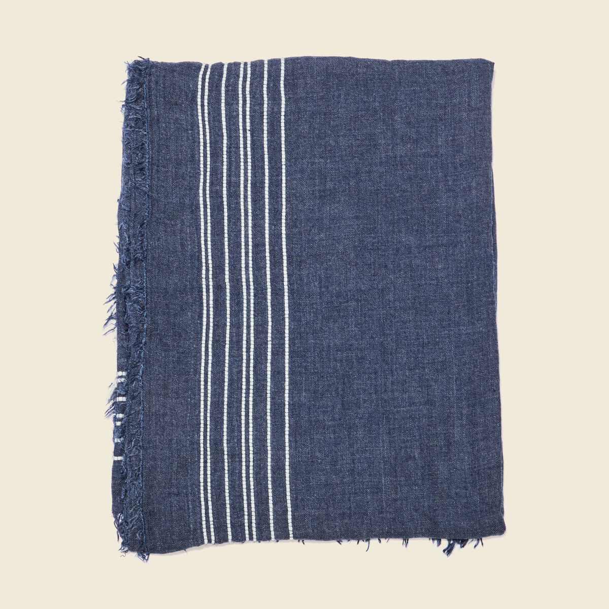 Foulard à franges bleu foncé homme