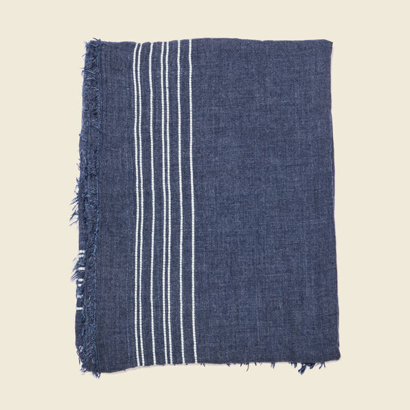 Foulard à franges bleu foncé homme