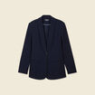 Veste blazer col châle bleu marine femme