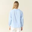 Chemise manches longues nouée bleu ciel femme