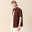 Chemise manches courtes bordeaux homme