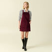 Robe sans manches en velours bordeaux femme