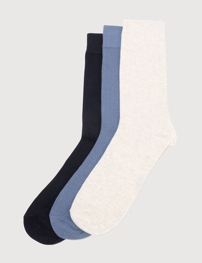 Lot de 5 paires chaussettes hautes bleu gris homme