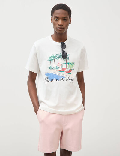 T-shirt en coton ecru homme