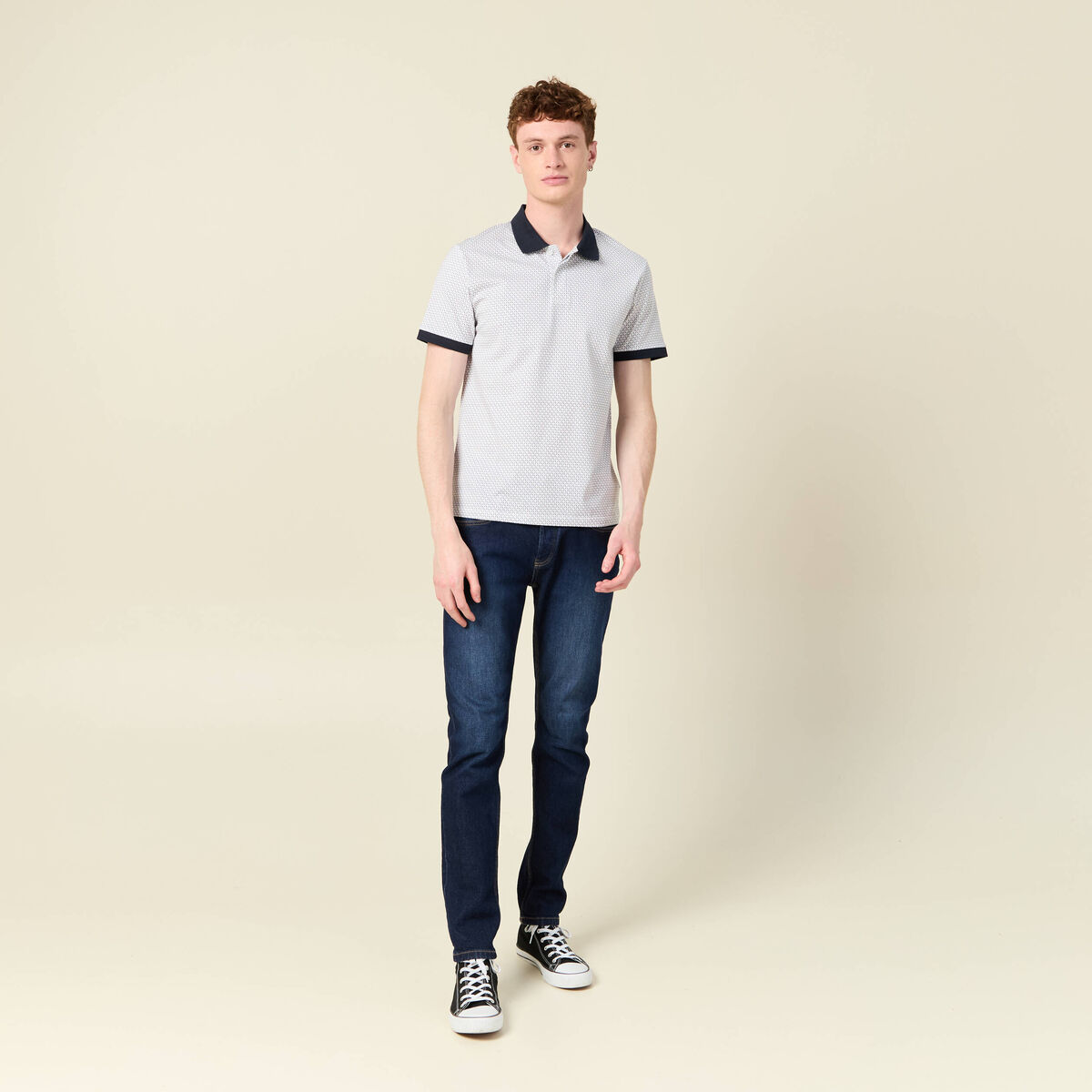 Polo éco-responsable blanc homme