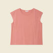 T-shirt manches courtes rouge foncé femme