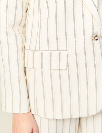 Veste blazer manches longues blanc femme