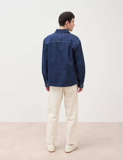 Surchemise en jeans coton coupe droite denim brut homme