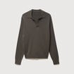 Pull manches longues vert fonc&eacute; homme
