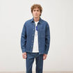 Surchemise oversize en jeans coton denim stone homme