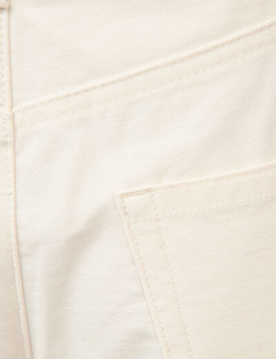 Pantalon coupe regular ecru femme