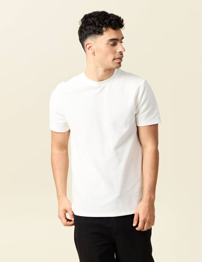 T-shirt manches courtes ecru homme