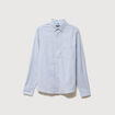 Chemise manches longues col am&eacute;ricain bleu gris homme