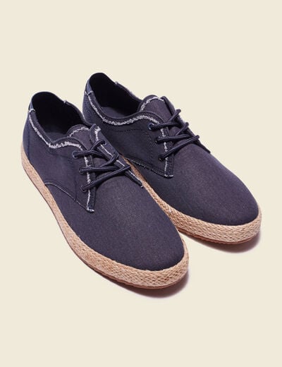 Espadrilles à lacets bleu marine homme