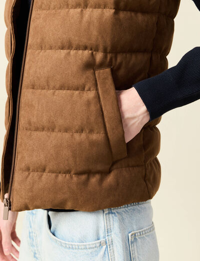 Doudoune sans manches doublée marron homme